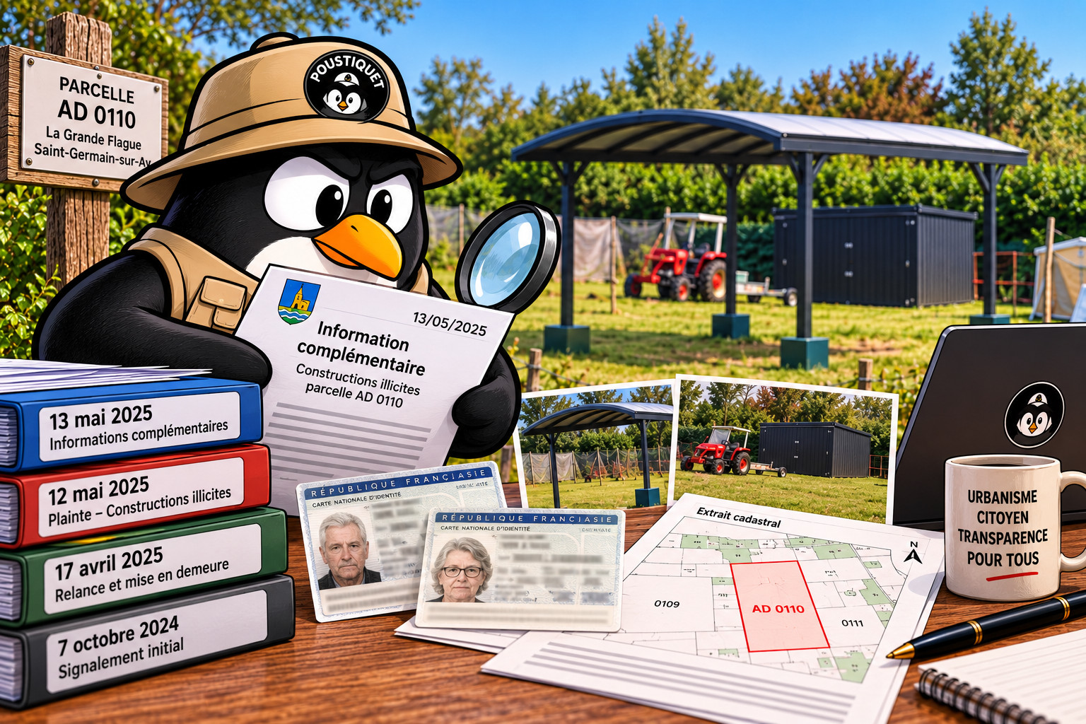 Inspecteur pingouin enquête cadastrale